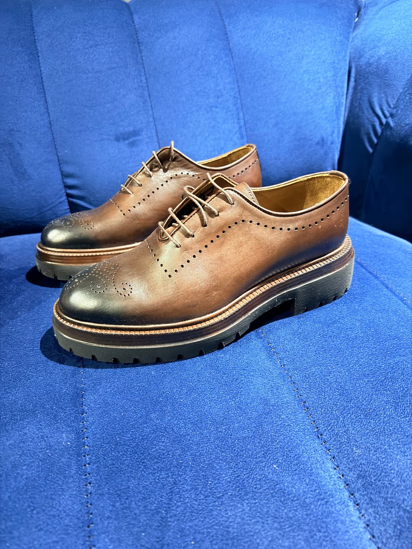 Leather Brogue
Derby Dress Shoes with High Lug Sole