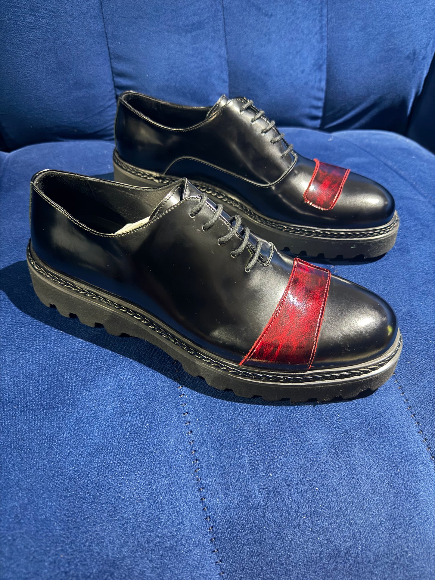 Black-Burgundy WingTip Derby Claw