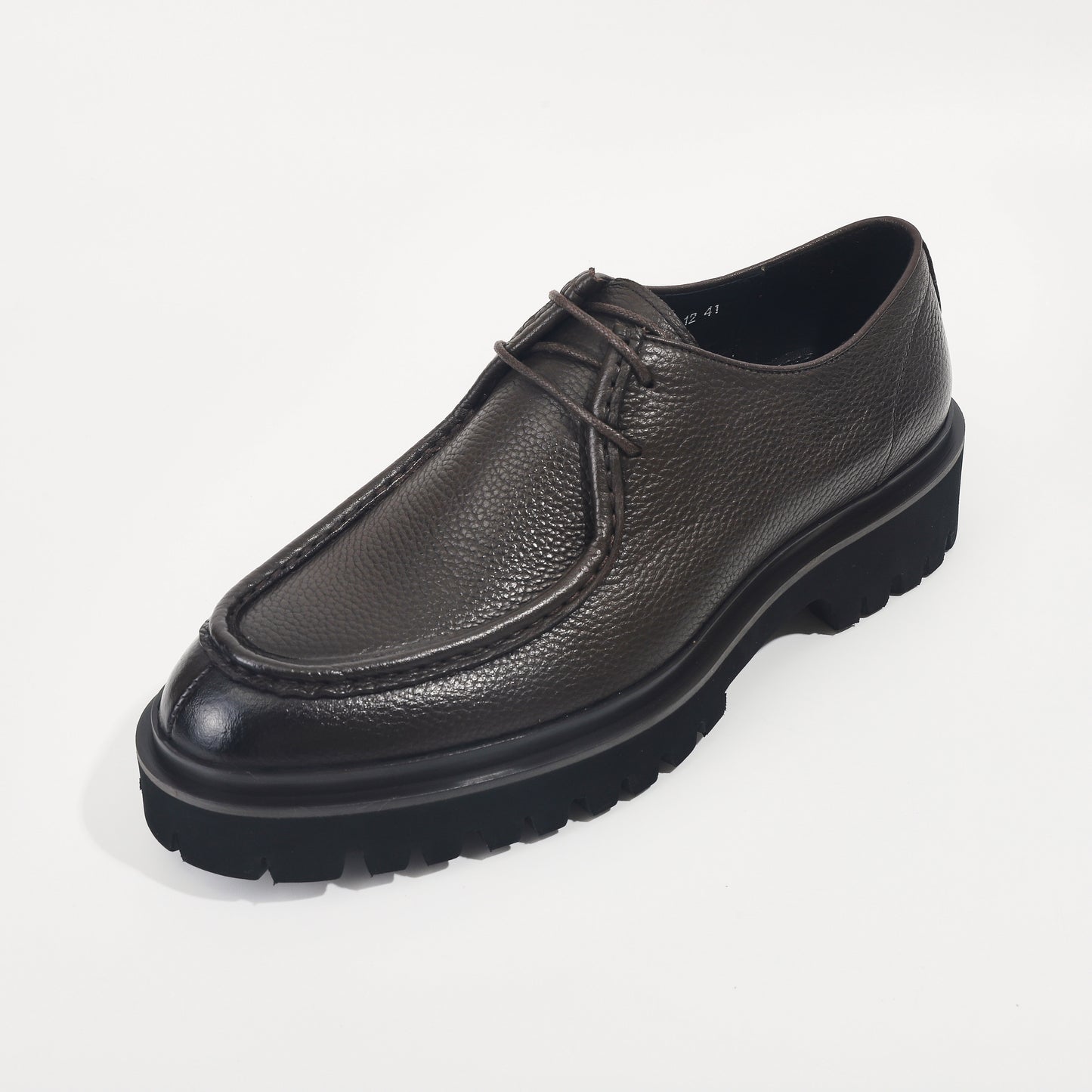 CM Exclusives Pebbled Leather Platform Derby — Dark Brown