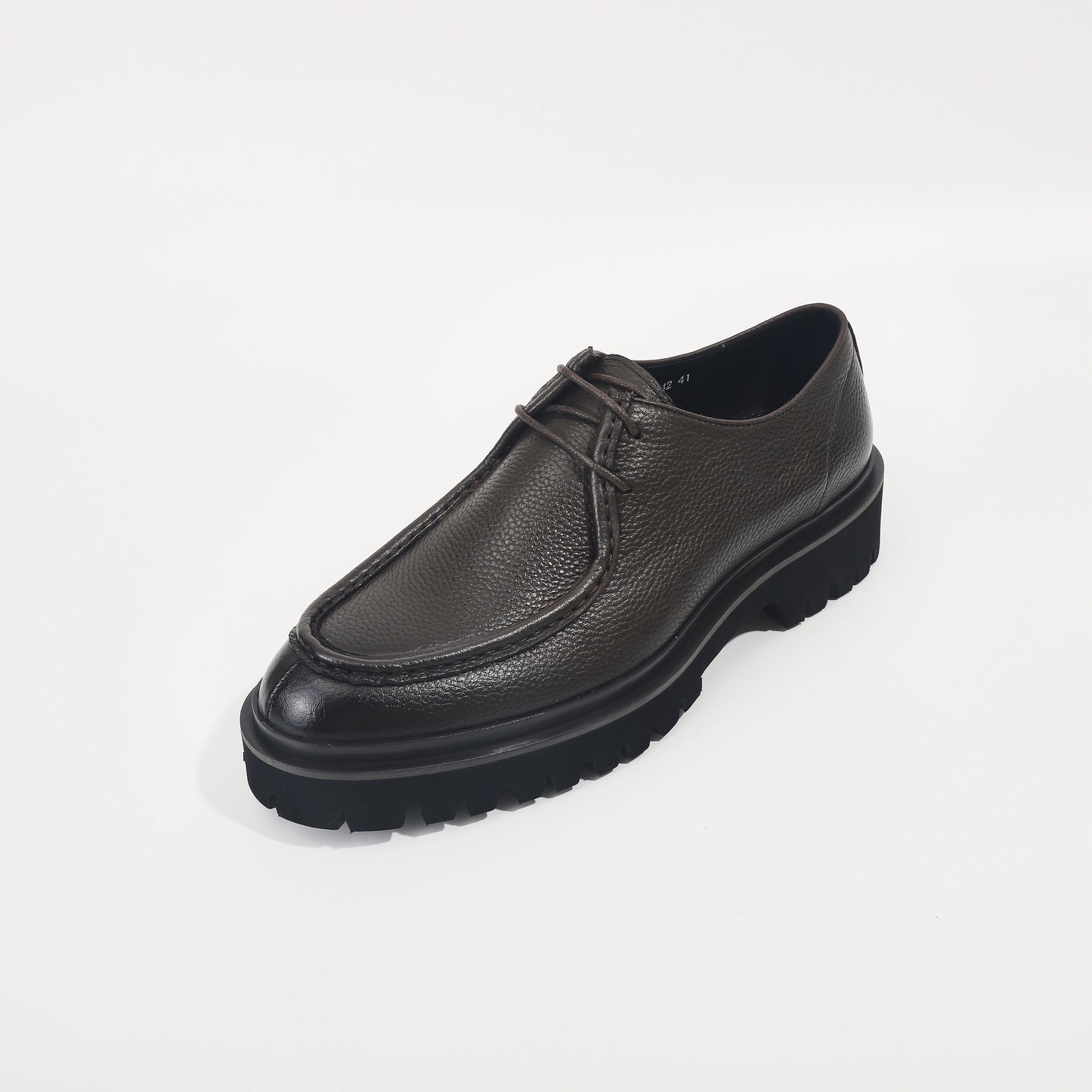 CM Exclusives Pebbled Leather Platform Derby — Dark Brown
