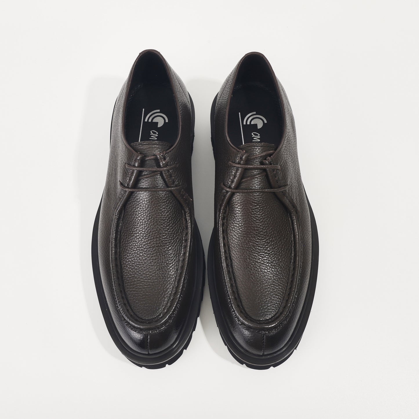 CM Exclusives Pebbled Leather Platform Derby — Dark Brown