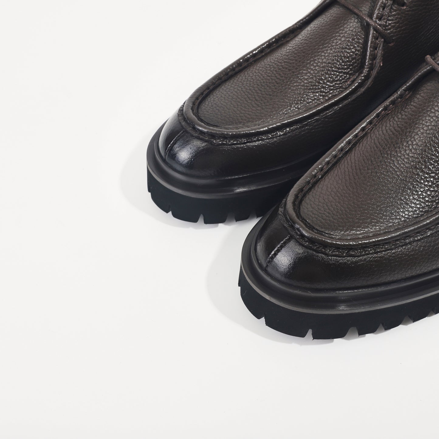 CM Exclusives Pebbled Leather Platform Derby — Dark Brown