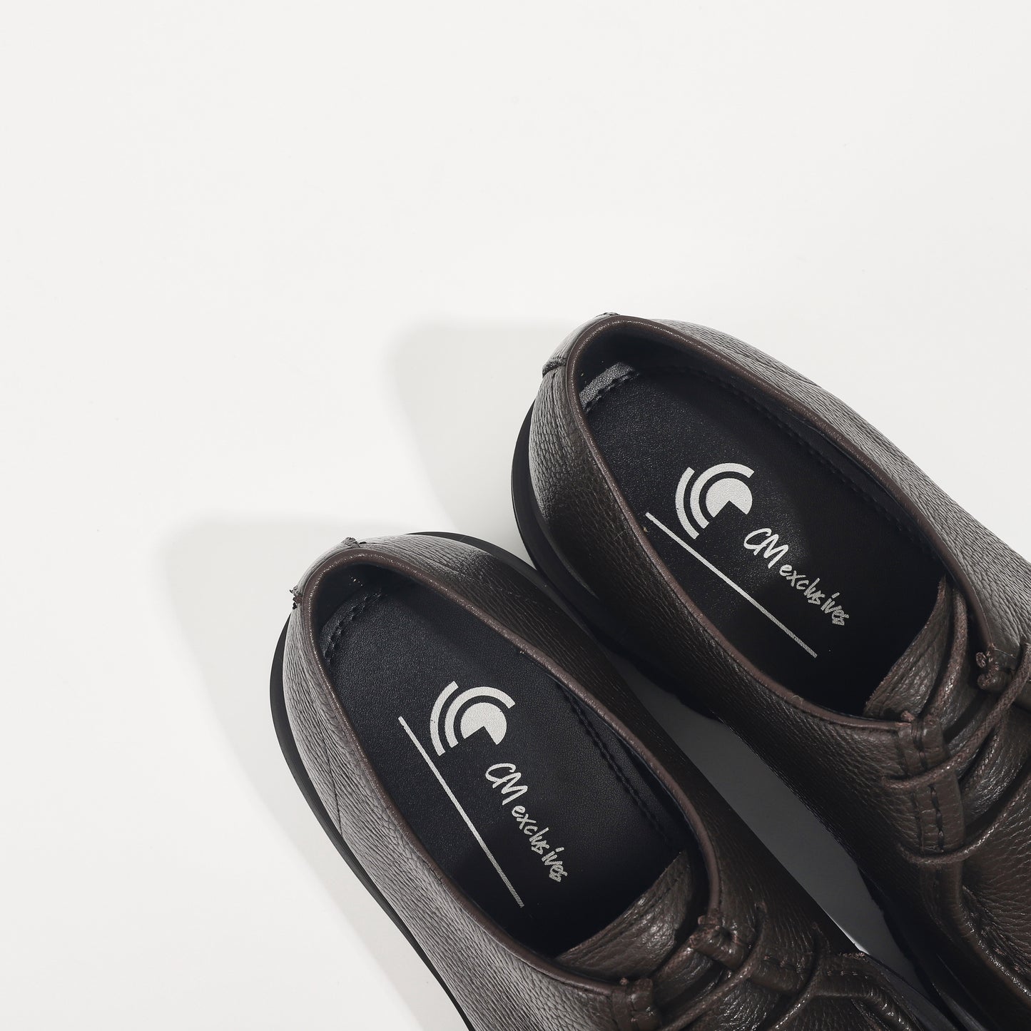 CM Exclusives Pebbled Leather Platform Derby — Dark Brown