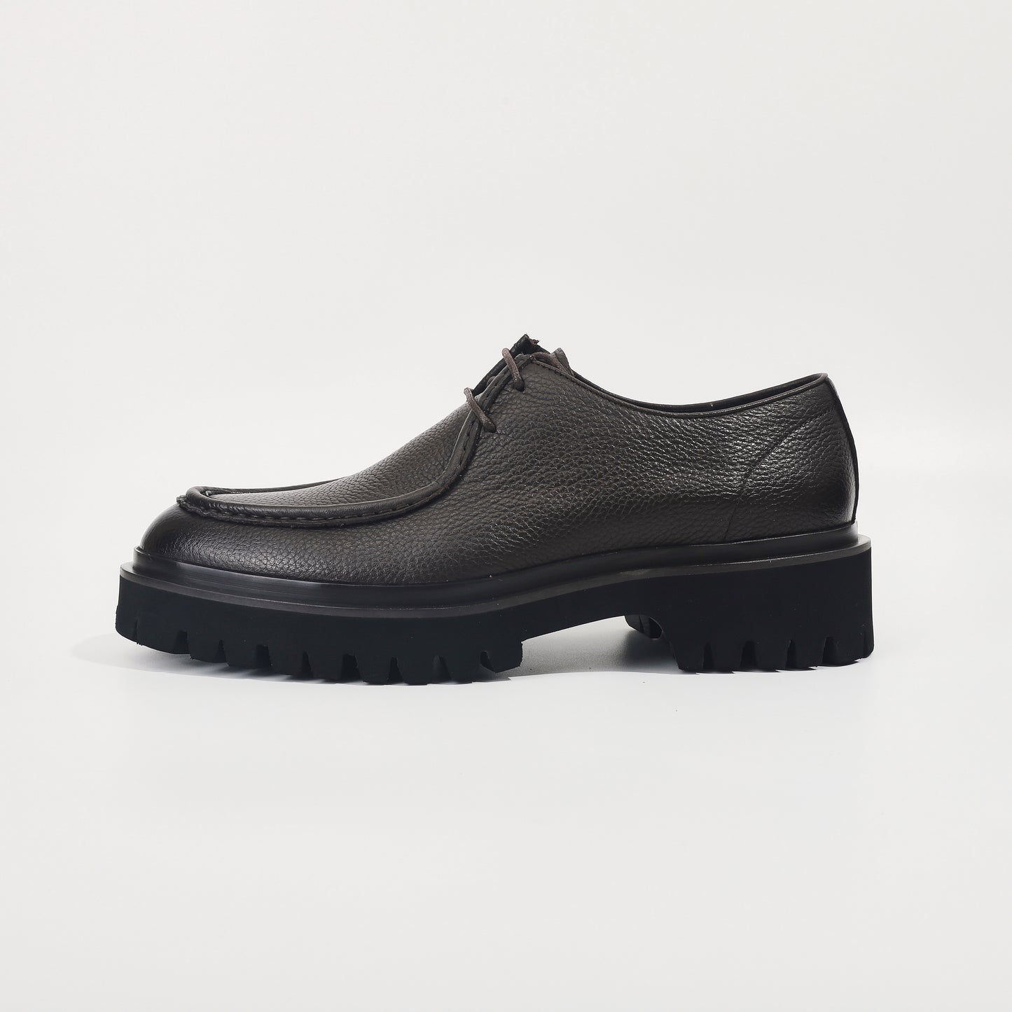 CM Exclusives Pebbled Leather Platform Derby — Dark Brown