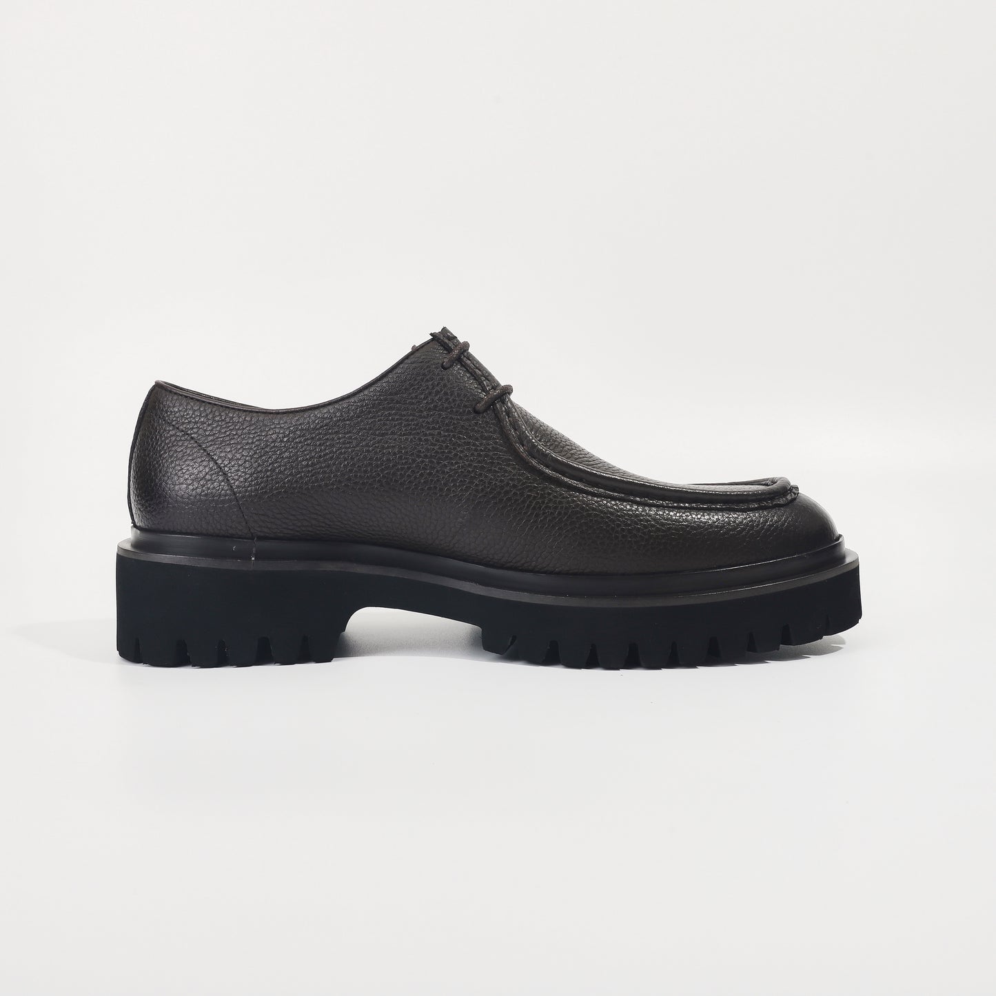 CM Exclusives Pebbled Leather Platform Derby — Dark Brown