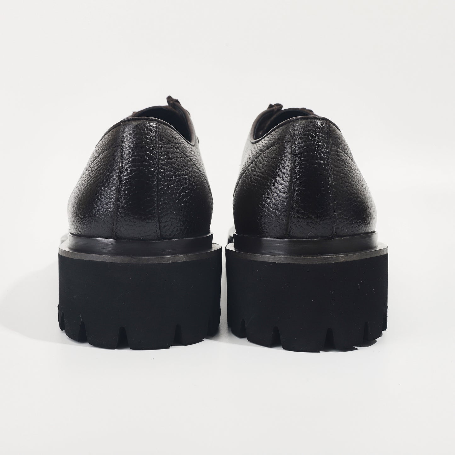 CM Exclusives Pebbled Leather Platform Derby — Dark Brown
