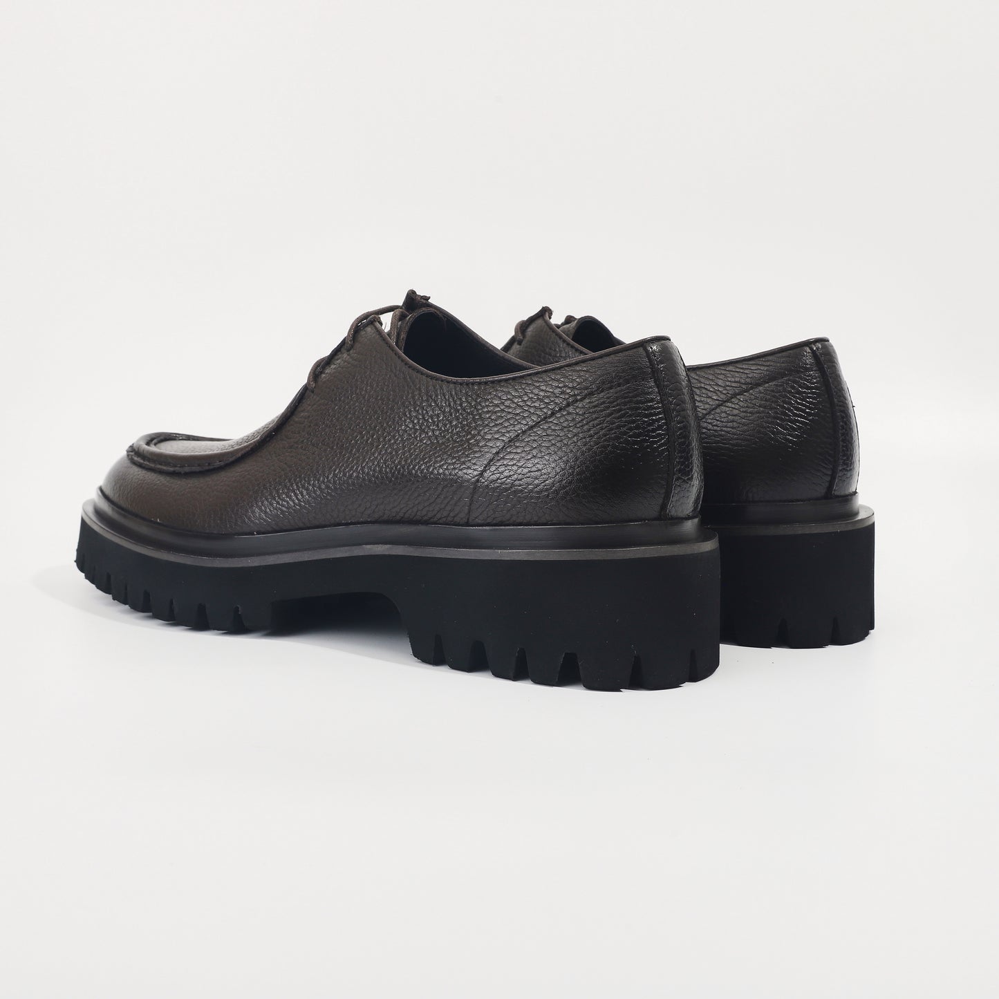 CM Exclusives Pebbled Leather Platform Derby — Dark Brown