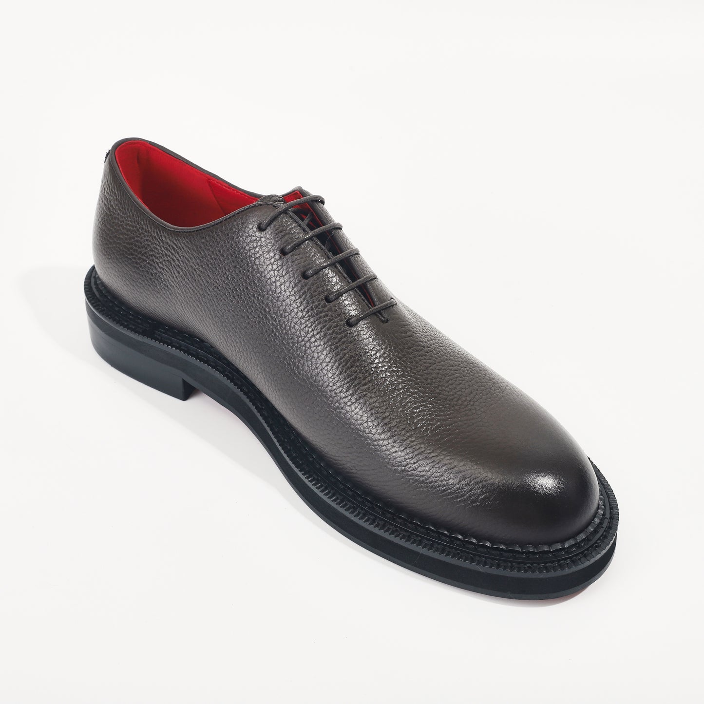 CM Exclusives Pebbled Dark Brown Leather Wholecut Oxford