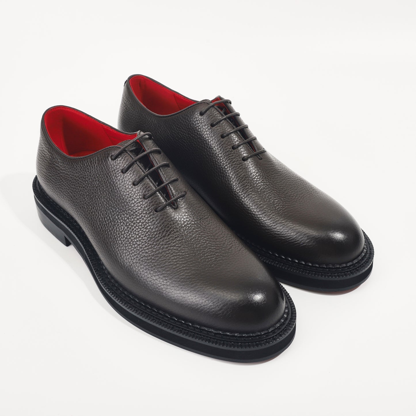 CM Exclusives Pebbled Dark Brown Leather Wholecut Oxford