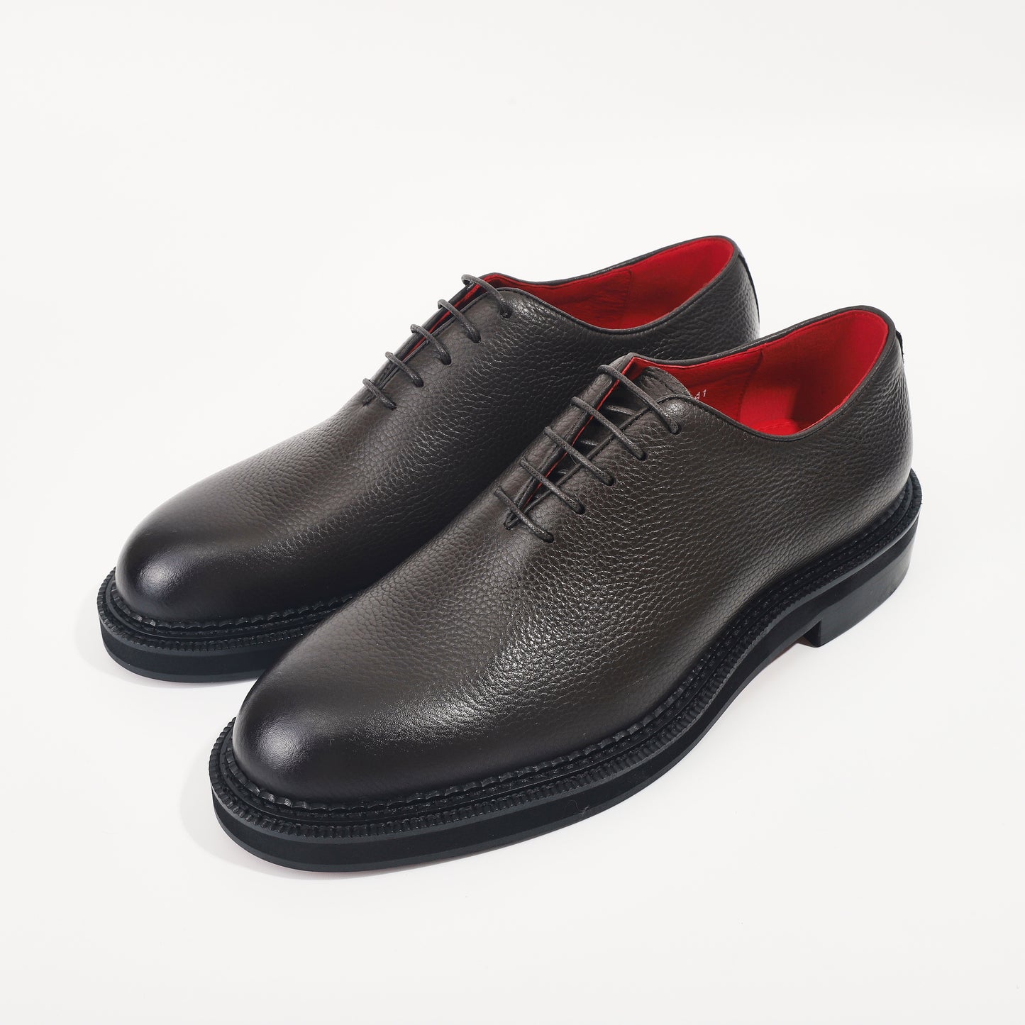 CM Exclusives Pebbled Dark Brown Leather Wholecut Oxford