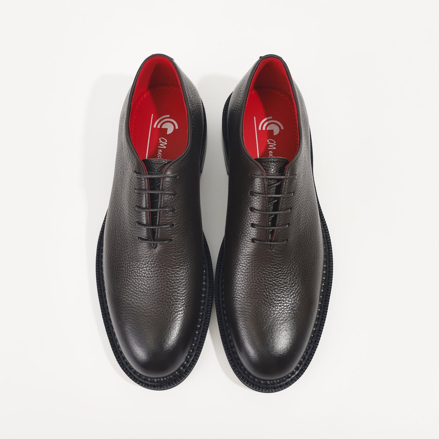 CM Exclusives Pebbled Dark Brown Leather Wholecut Oxford