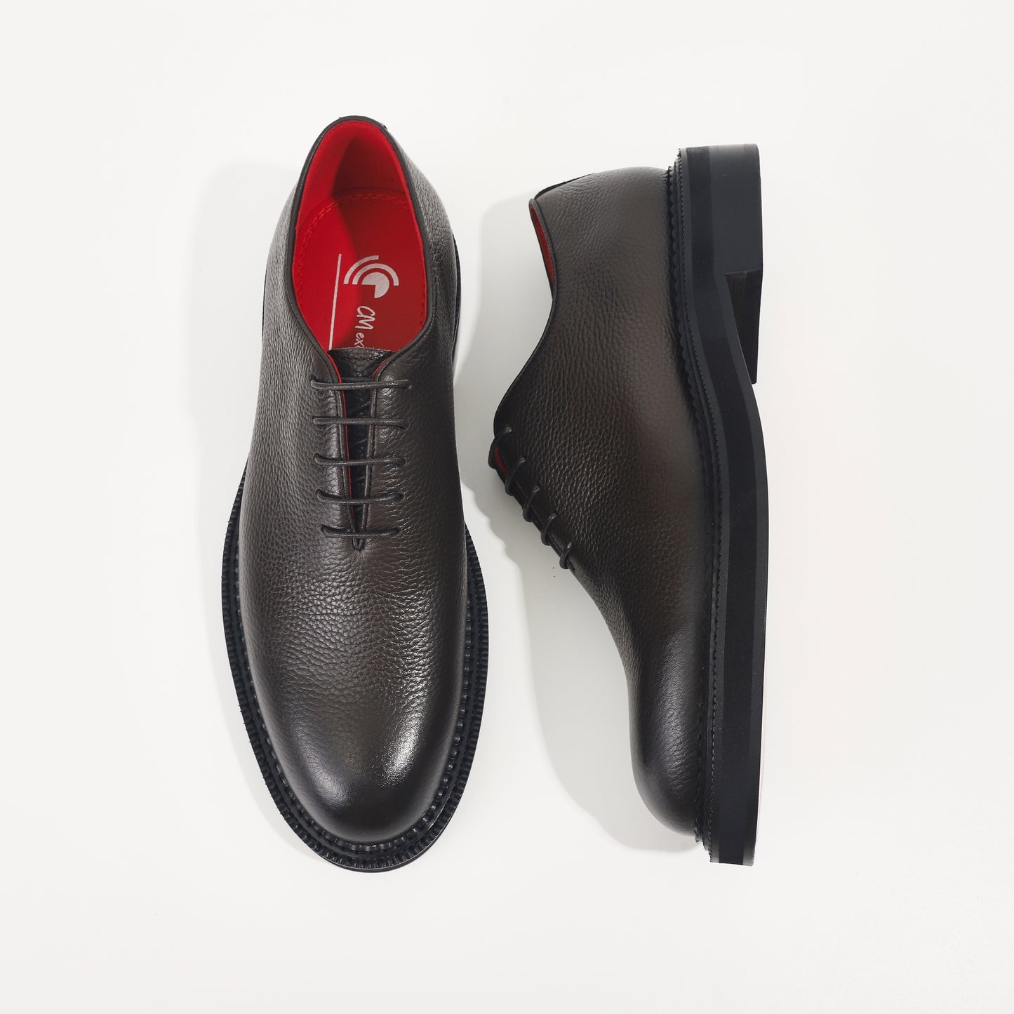 CM Exclusives Pebbled Dark Brown Leather Wholecut Oxford