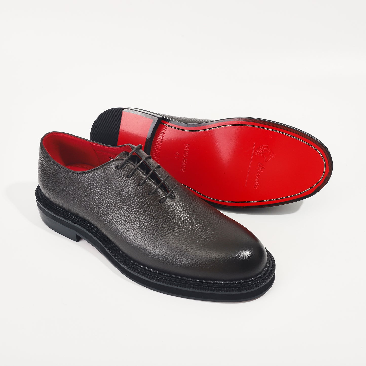 CM Exclusives Pebbled Dark Brown Leather Wholecut Oxford