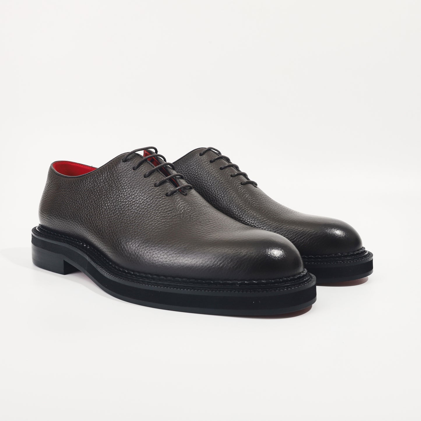 CM Exclusives Pebbled Dark Brown Leather Wholecut Oxford