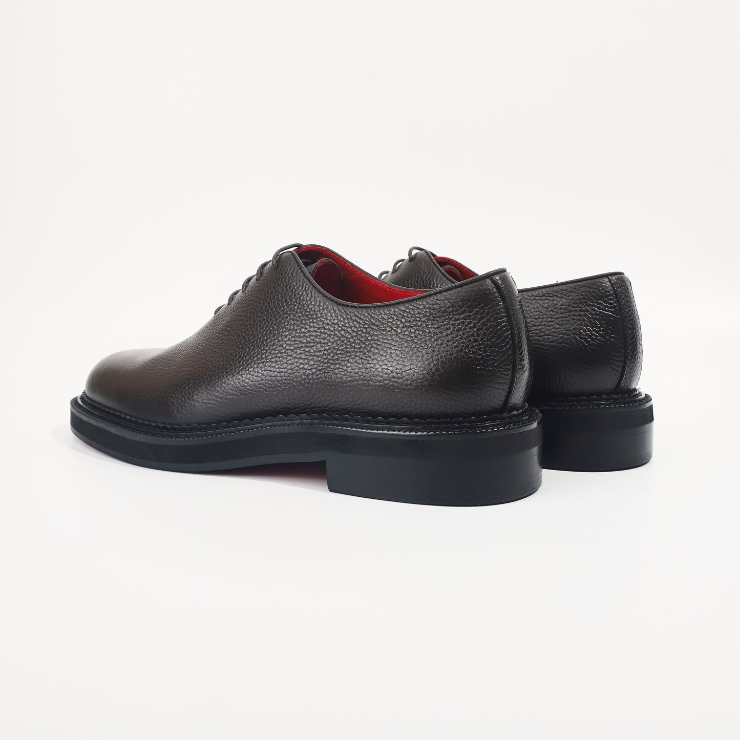 CM Exclusives Pebbled Dark Brown Leather Wholecut Oxford