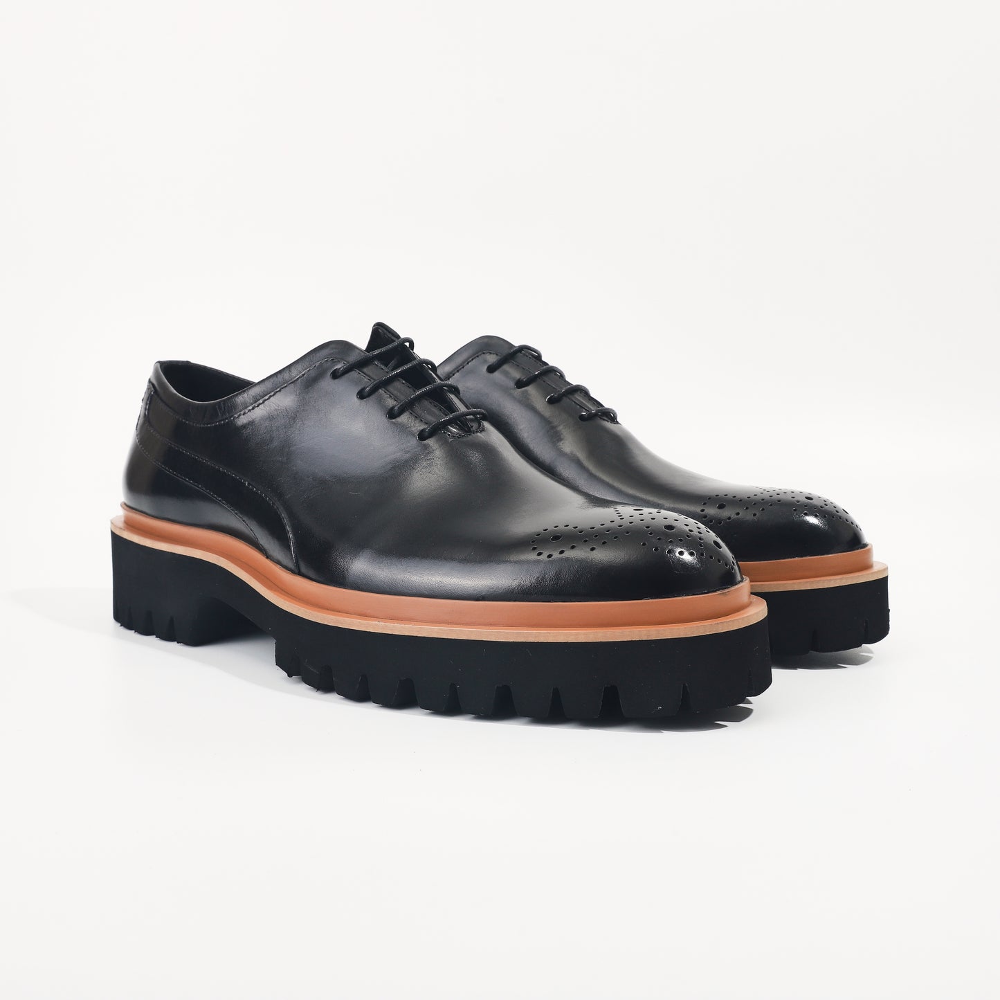 CM Exclusives Platform Brogue Oxford — Black