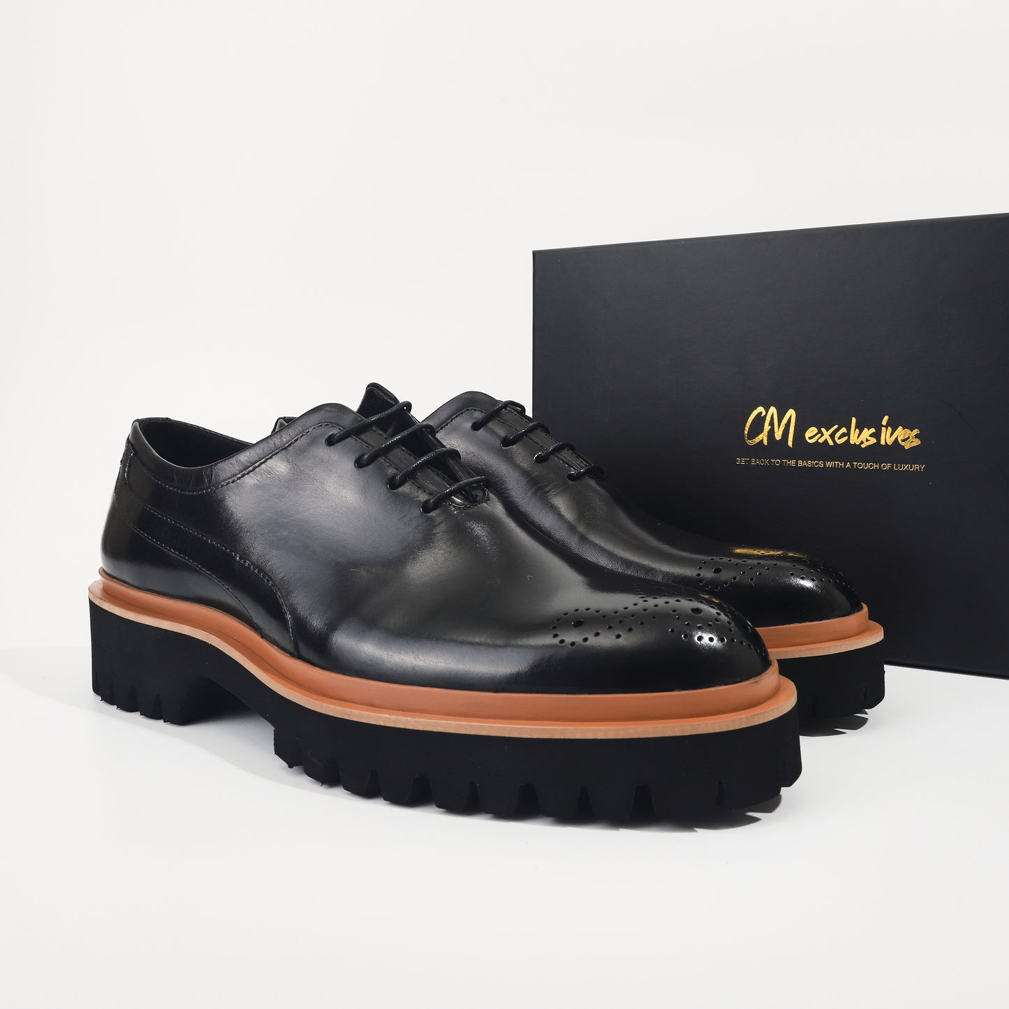 CM Exclusives Platform Brogue Oxford — Black