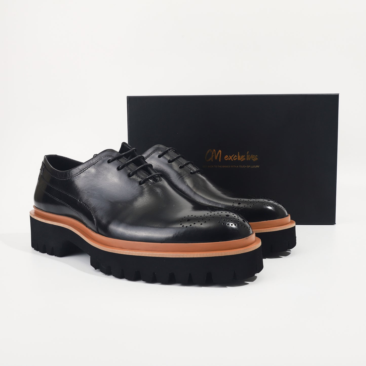 CM Exclusives Platform Brogue Oxford — Black