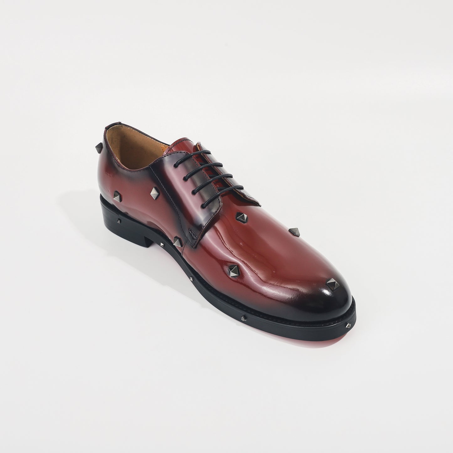 CM Exclusives Studded Derby Oxford — Burgundy