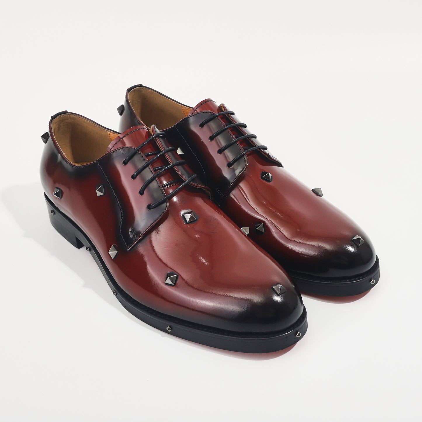 CM Exclusives Studded Derby Oxford — Burgundy
