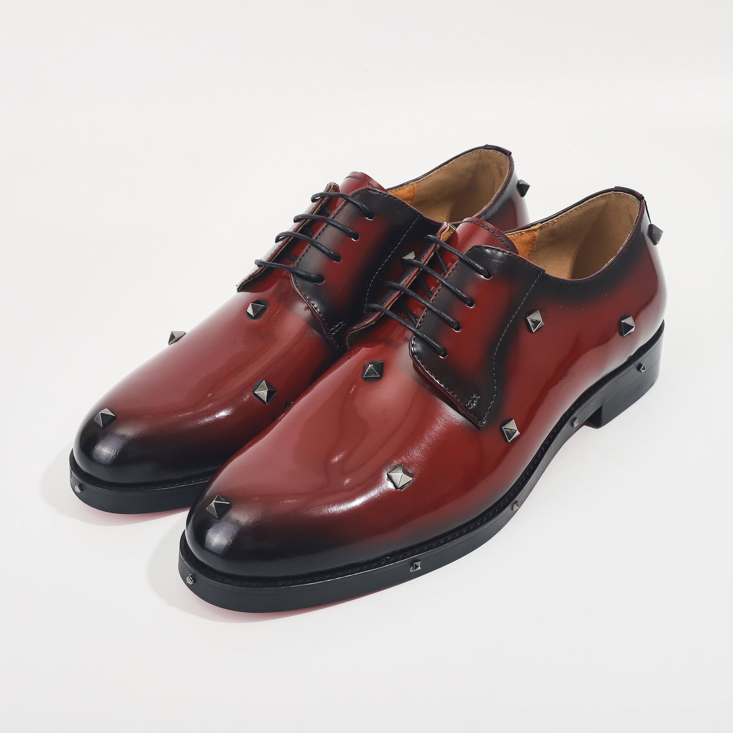 CM Exclusives Studded Derby Oxford — Burgundy