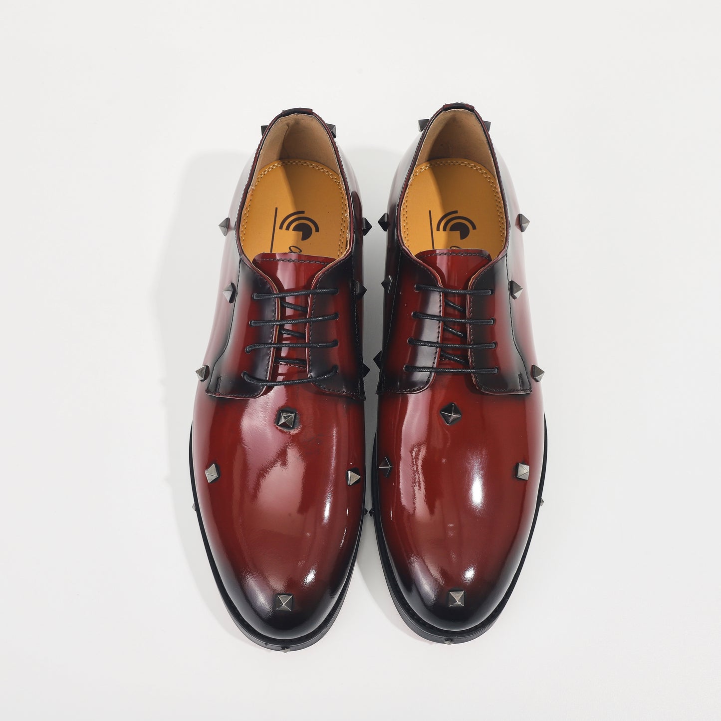 CM Exclusives Studded Derby Oxford — Burgundy