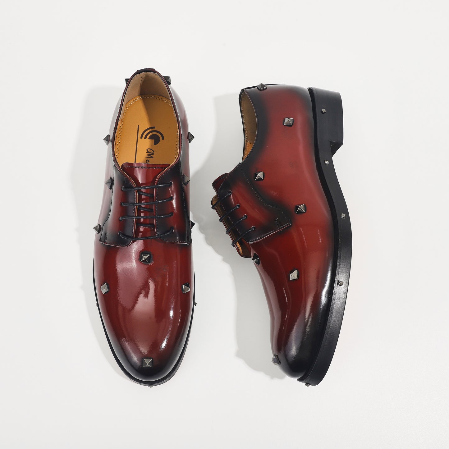 CM Exclusives Studded Derby Oxford — Burgundy