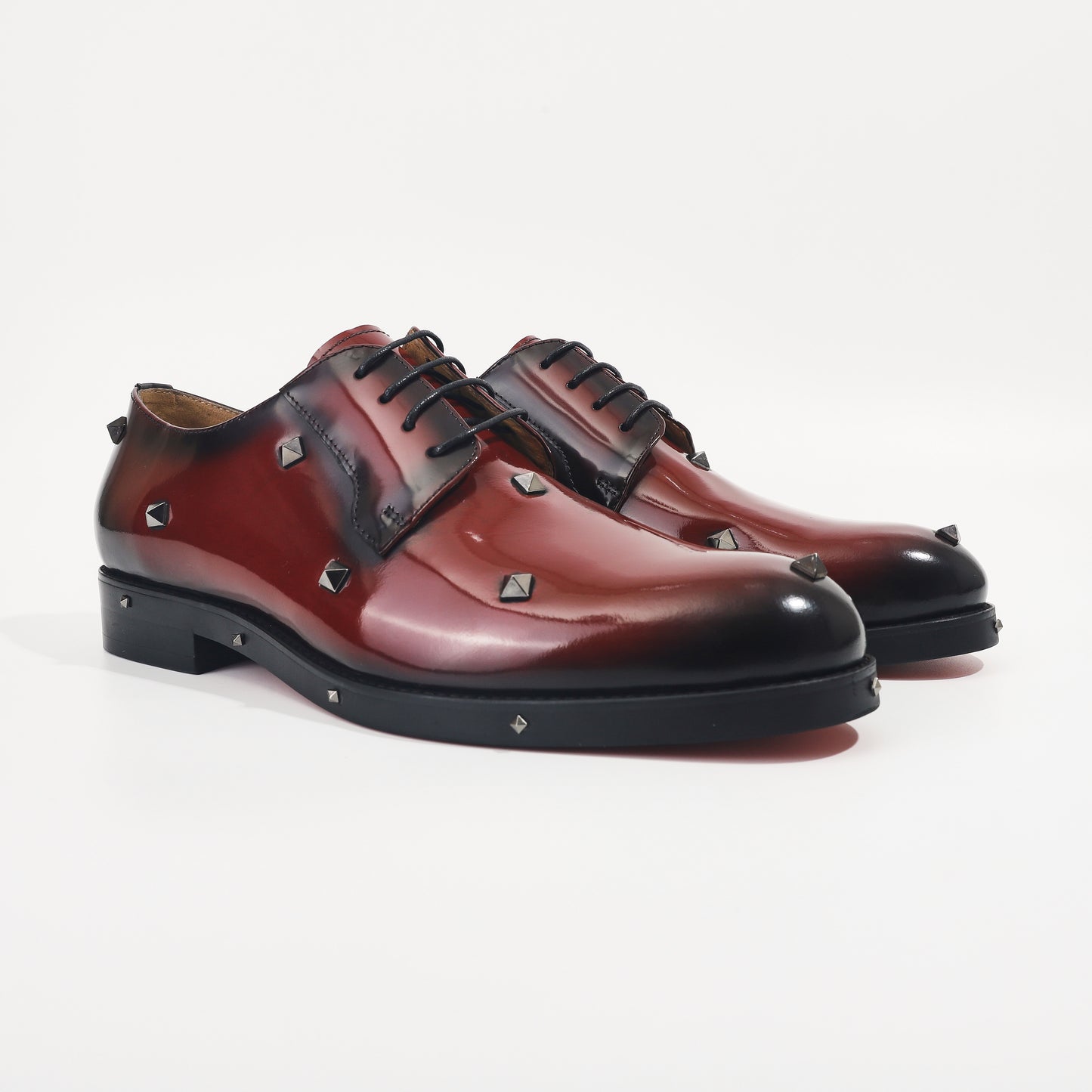 CM Exclusives Studded Derby Oxford — Burgundy