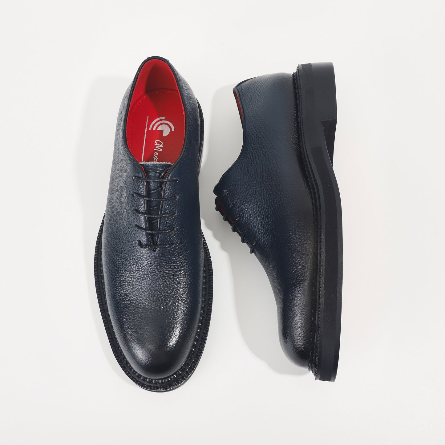 CM Exclusives Pebbled Navy Leather Wholecut Oxford