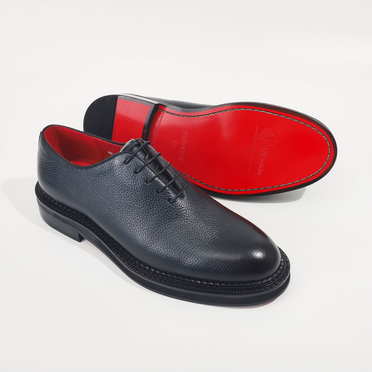 CM Exclusives Pebbled Navy Leather Wholecut Oxford