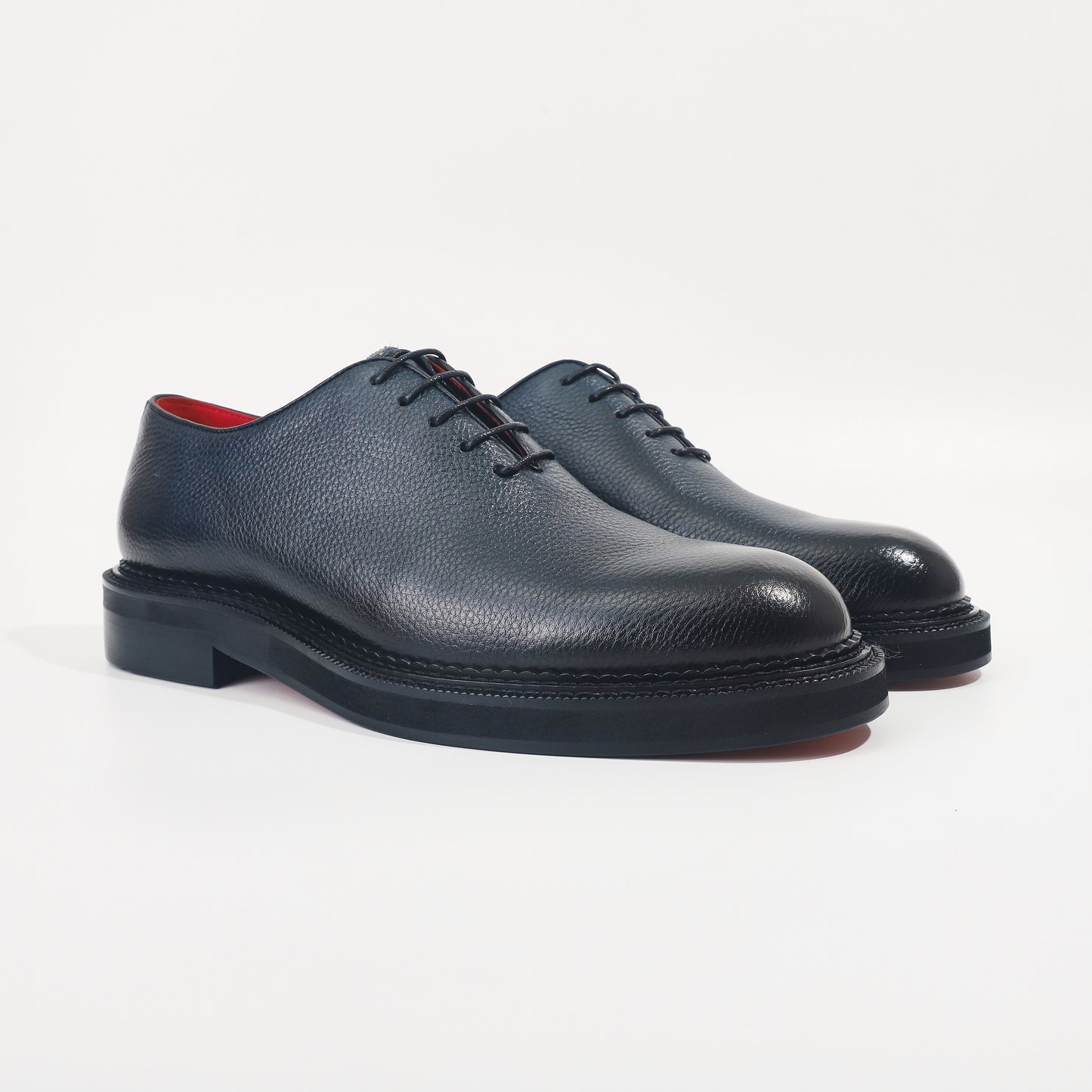 CM Exclusives Pebbled Navy Leather Wholecut Oxford