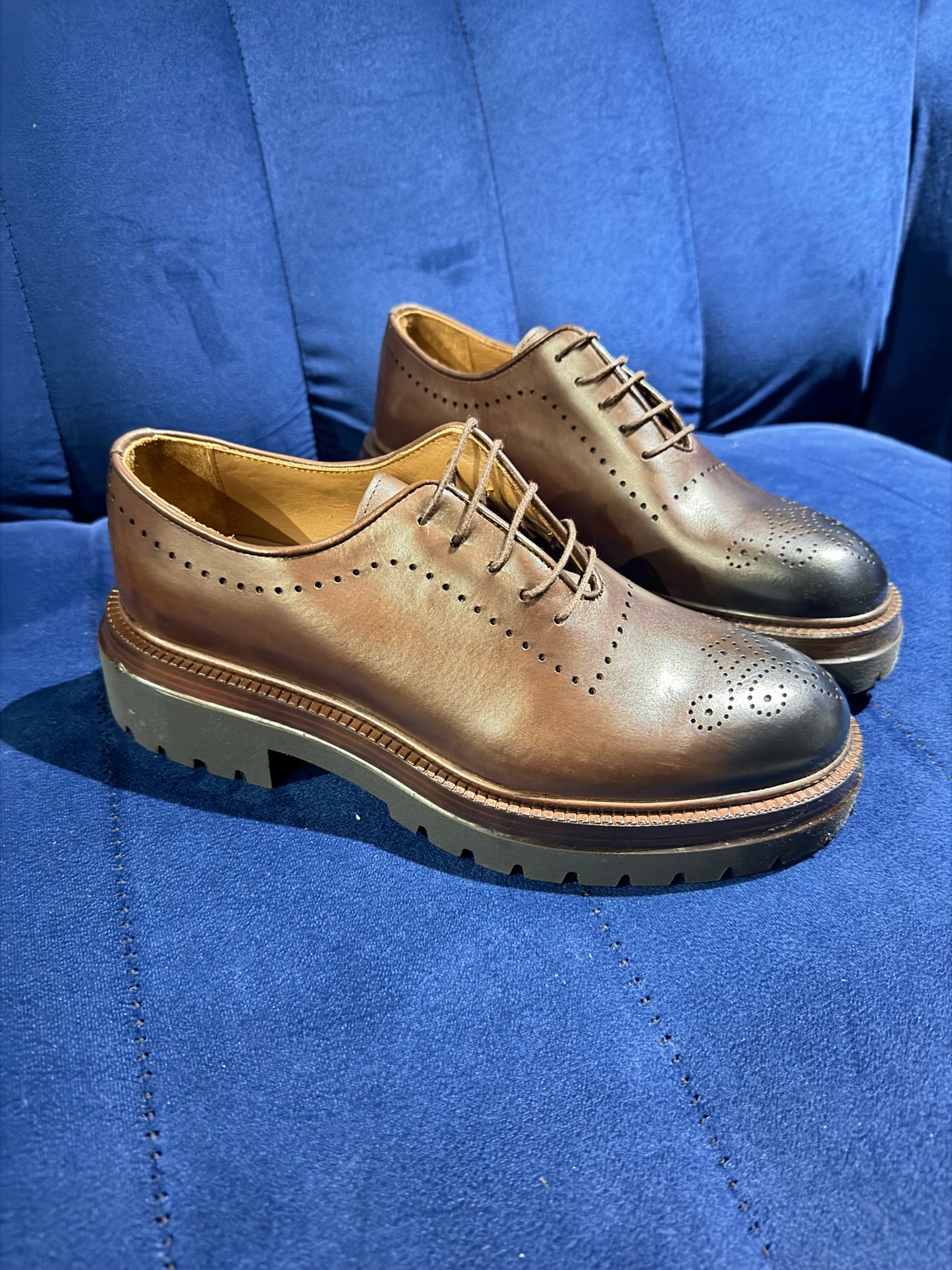 Leather Brogue
Derby Dress Shoes with High Lug Sole