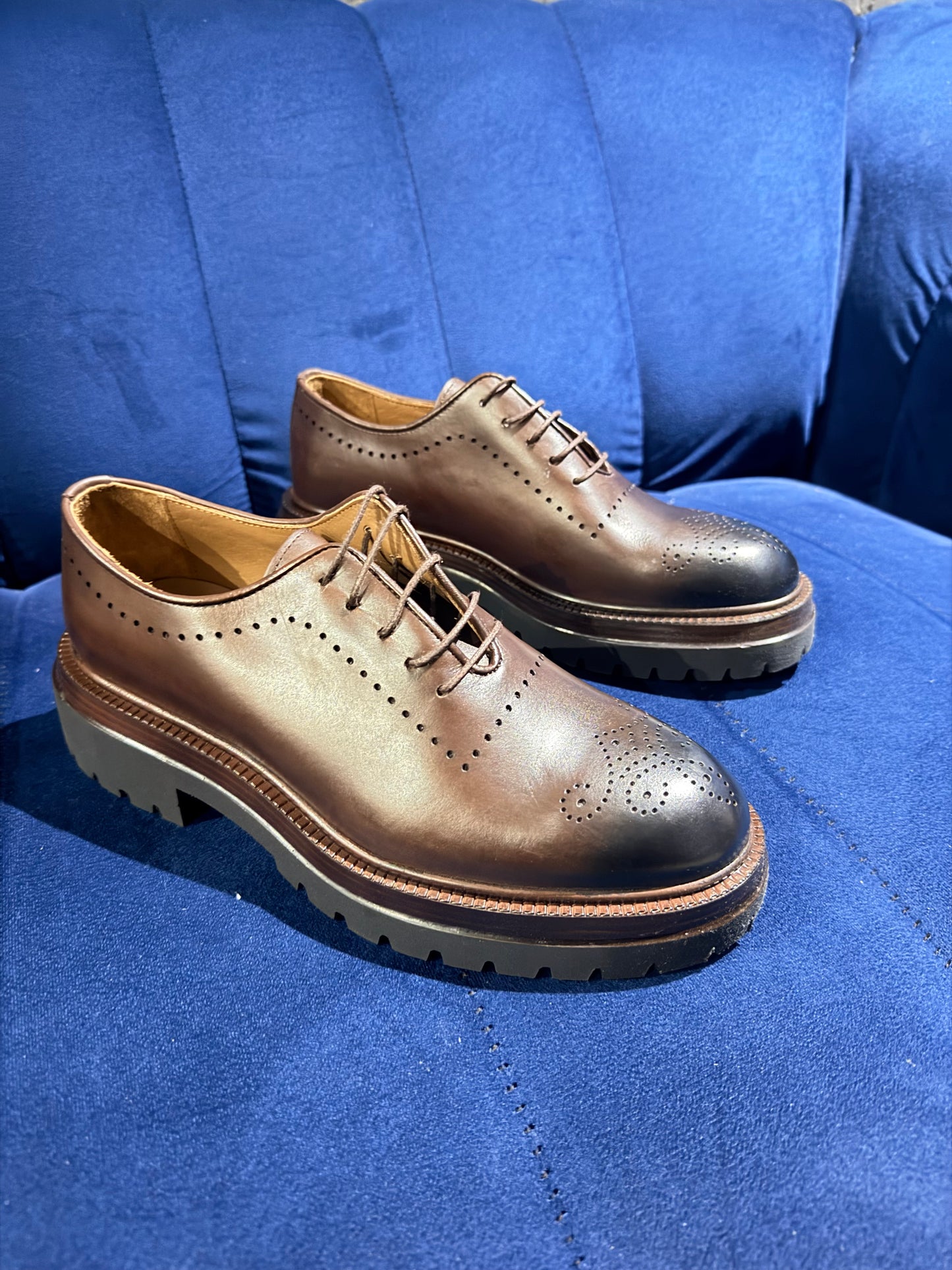 Leather Brogue
Derby Dress Shoes with High Lug Sole
