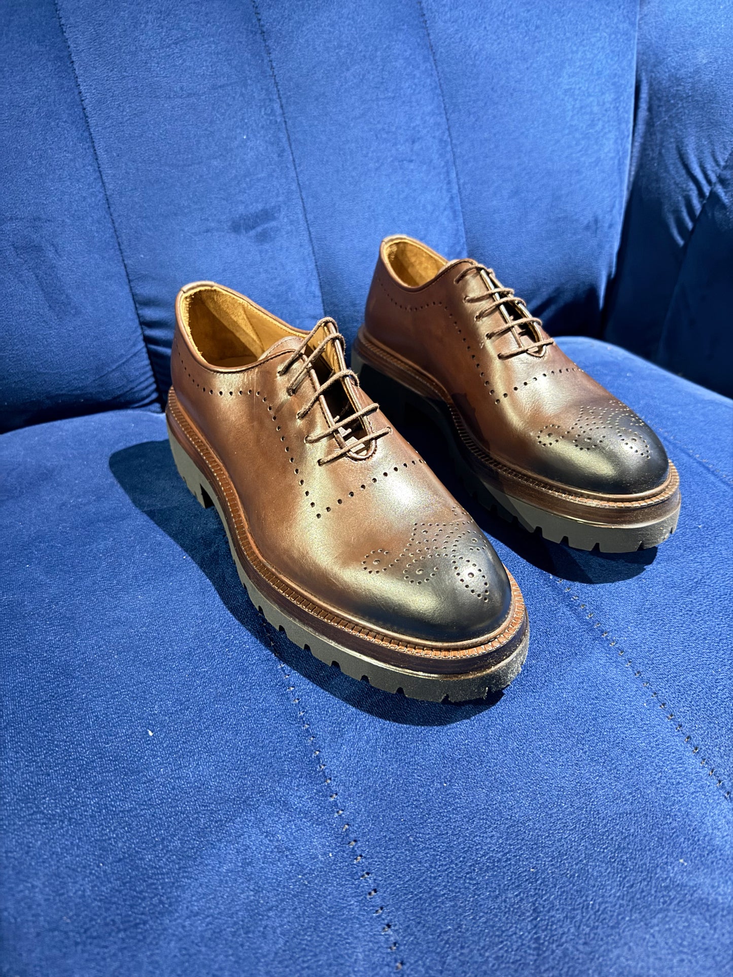 Leather Brogue
Derby Dress Shoes with High Lug Sole