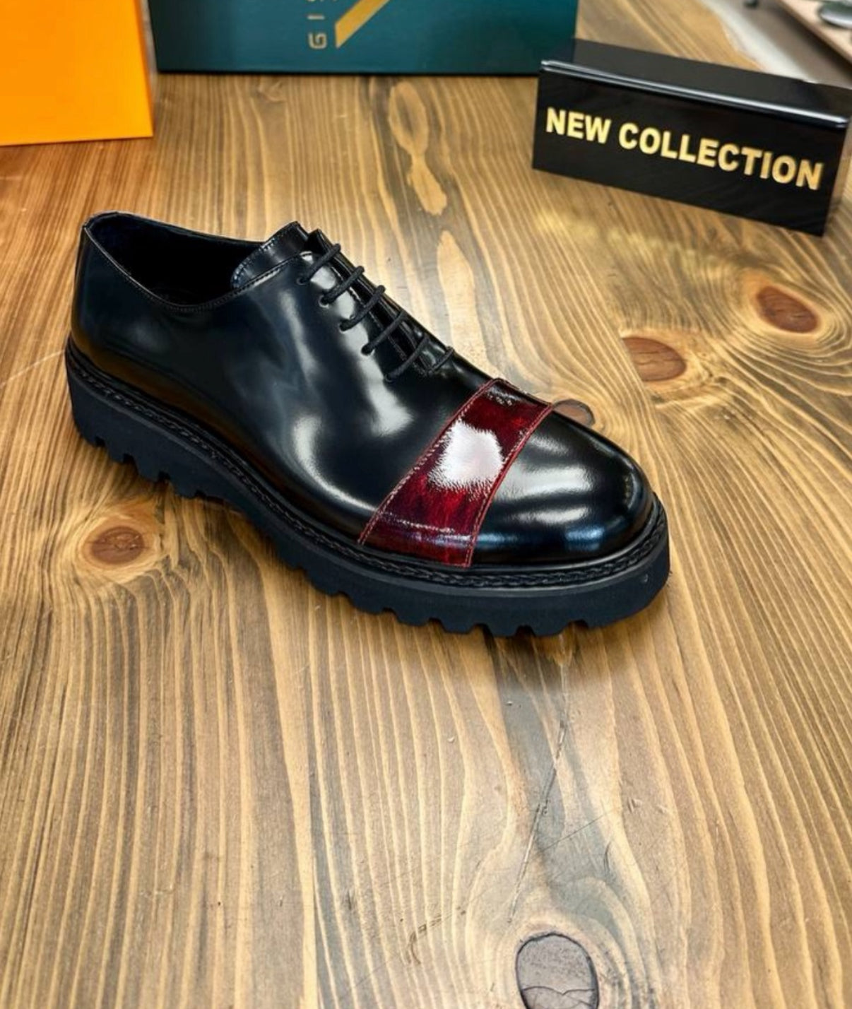 Black-Burgundy WingTip Derby Claw