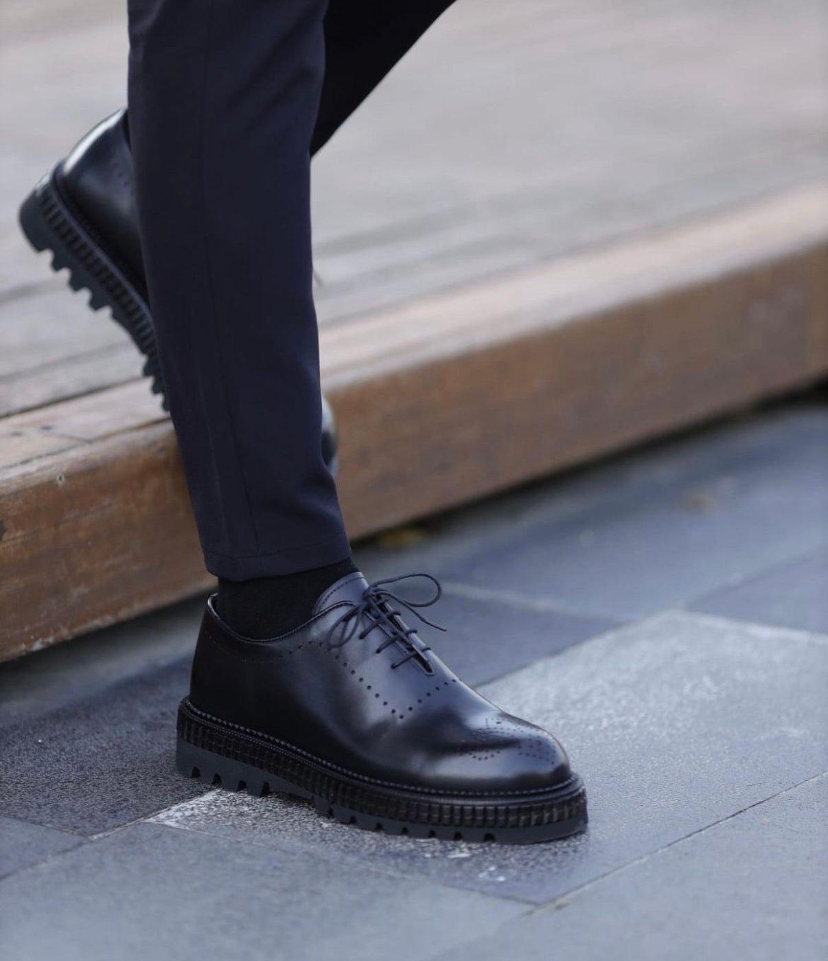 Black Brongue Soft Leather walker