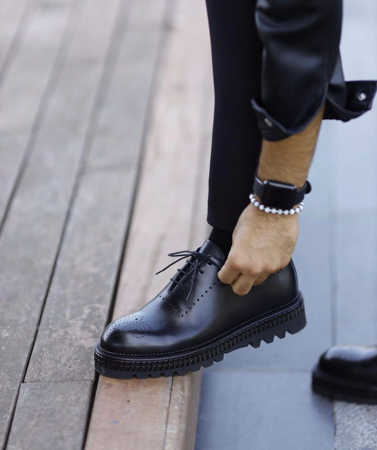 Black Brongue Soft Leather walker