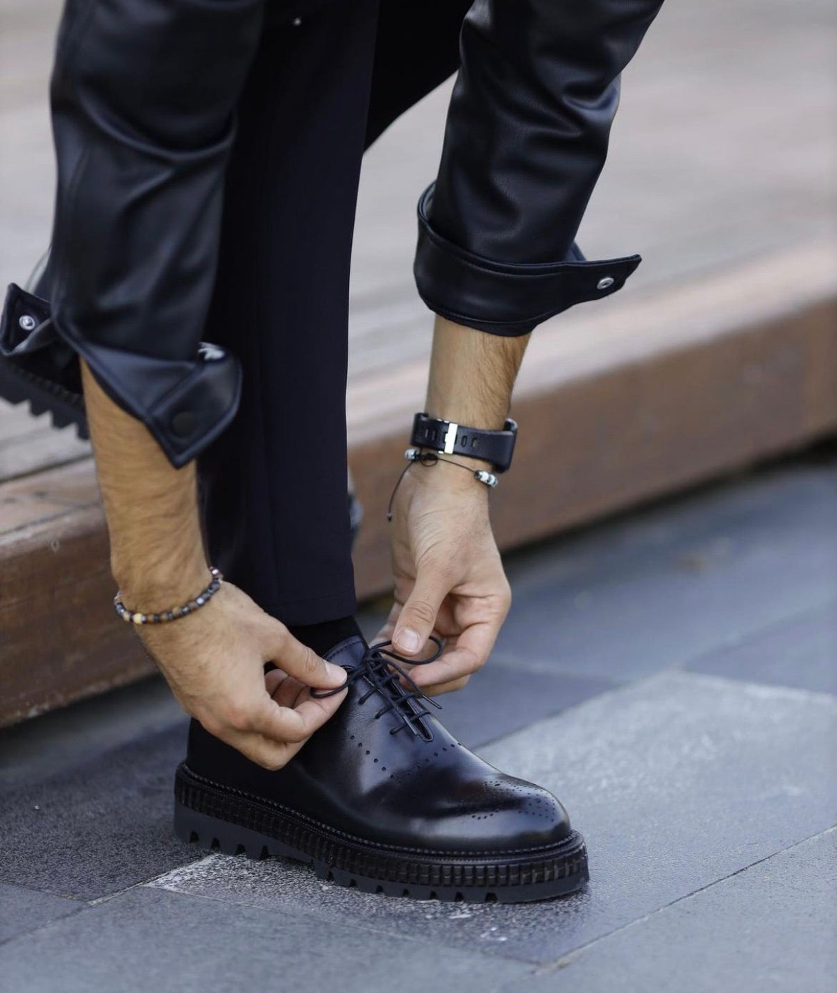 Black Brongue Soft Leather walker