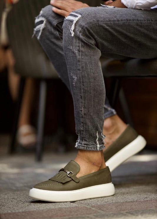 Military Green
Platform Loafers with Fringe & Buckle (Copy)